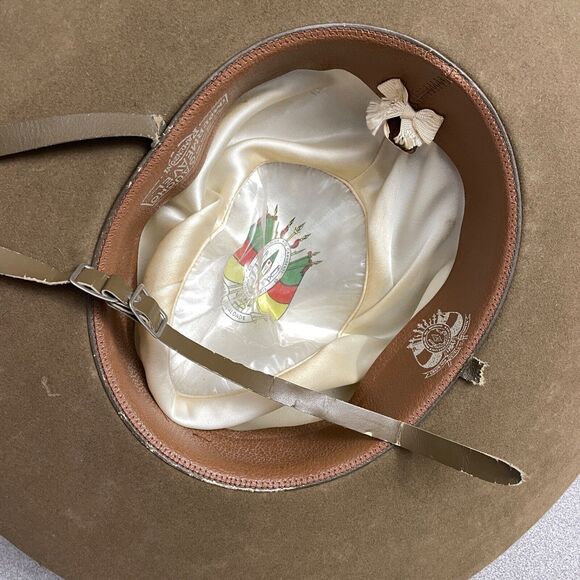 Vtg Ramenzoni Brazilian Rio Grande do Sul Hat Men Green Military Pin Pinched 57 - Picture 8 of 15